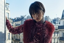 A model poses in BCBG’s fall 2025 collection.