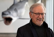Steven Spielberg poses inside the Academy Museum during a press preview of the new Jaws: The Exhibition on Sept. 10, 2025.