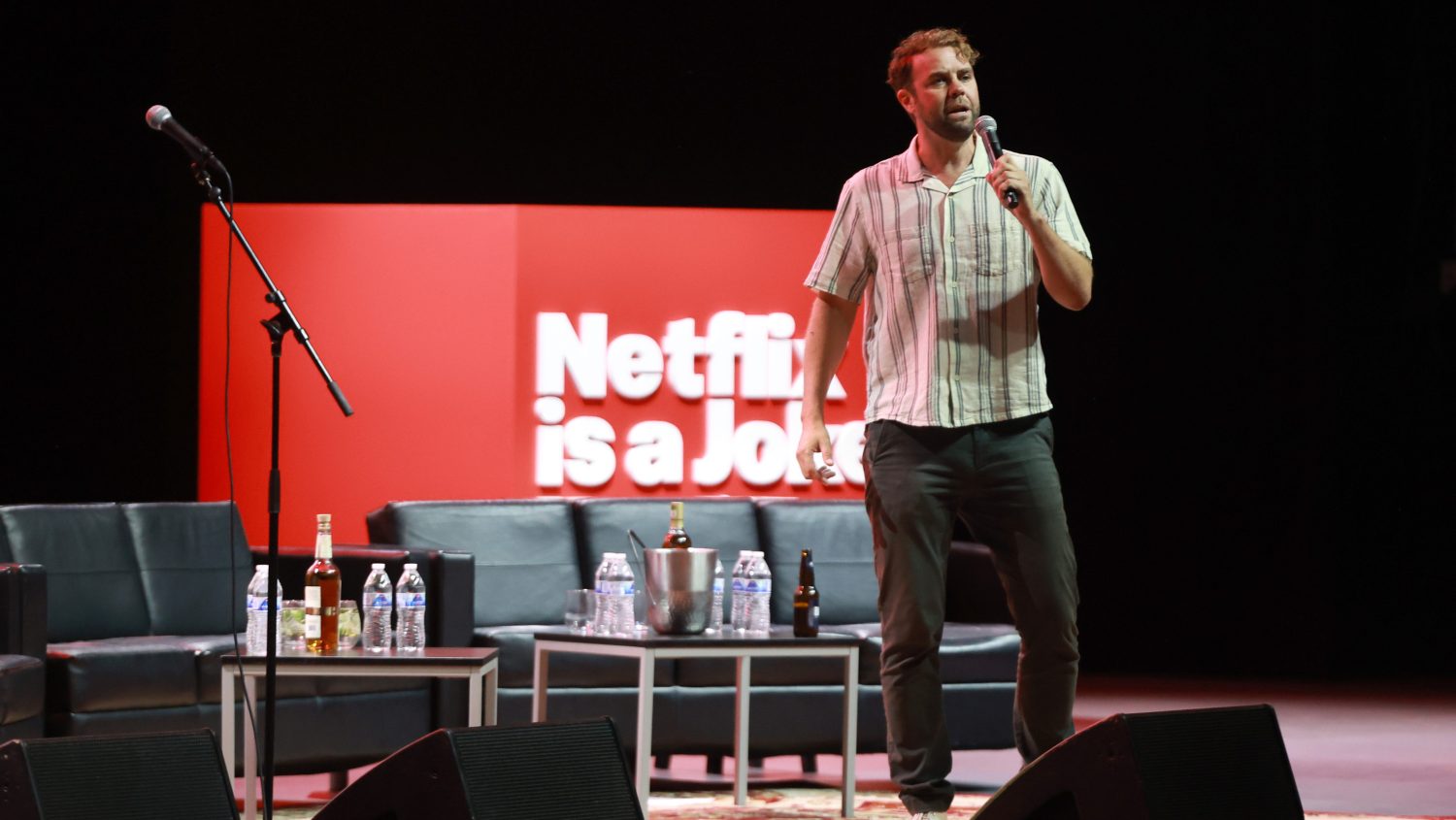 Brooks Wheelan speaks onstage during Netflix Is A Joke Festival: I Think You Should Leave With Tim Robinson Live! at The Greek Theatre on May 11, 2024 in Los Angeles, California