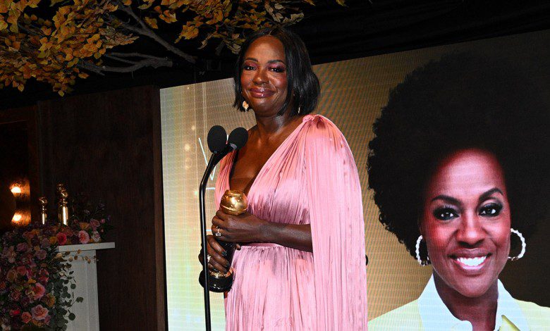 Viola Davis at the Golden Gala: A Celebration of Excellence at The Beverly Hilton on January 3, 2025 in Beverly Hills, California.
