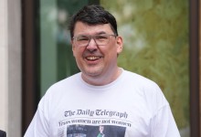 Father Ted co-creator Graham Linehan outside Westminster Magistrates