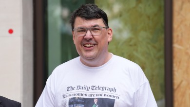 Father Ted co-creator Graham Linehan outside Westminster Magistrates