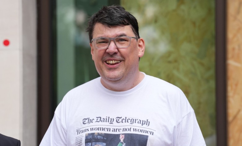 Father Ted co-creator Graham Linehan outside Westminster Magistrates