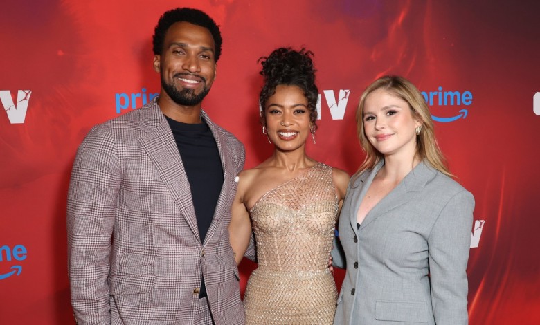 Nathan Mitchell, Jaz Sinclair and Erin Moriarty attend