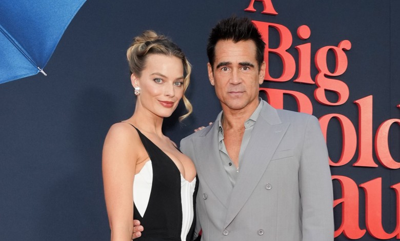 Margot Robbie, Colin Farrell at A Big Bold Beautiful Journey US Premiere held at AMC Lincoln Square on September 15, 2025 in New York, New York.