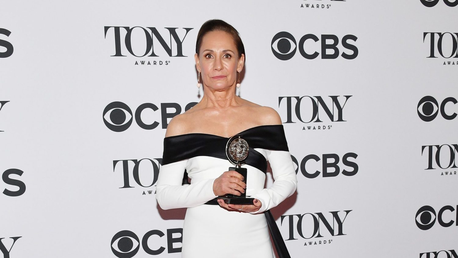 Laurie Metcalf, winner of the award for Best Performance by an Actress in a Featured Role in a Play for Edward Albee's Three Tall Women poses in the 72nd Annual Tony Awards Media Room at 3 West Club on June 10, 2018 in New York City.