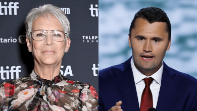 Jamie Lee Curtis and Charlie Kirk
