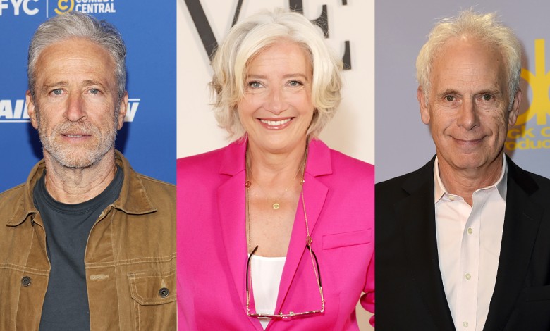 Jon Stewart, Emma Thompson and Christopher Guest
