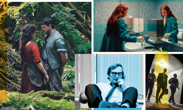 Clockwise from top right: 'The Currents,' 'A House of Dynamite,' 'Cover-Up' and 'Hamnet.'
Courtesy of TIFF; Eros Hoagland...