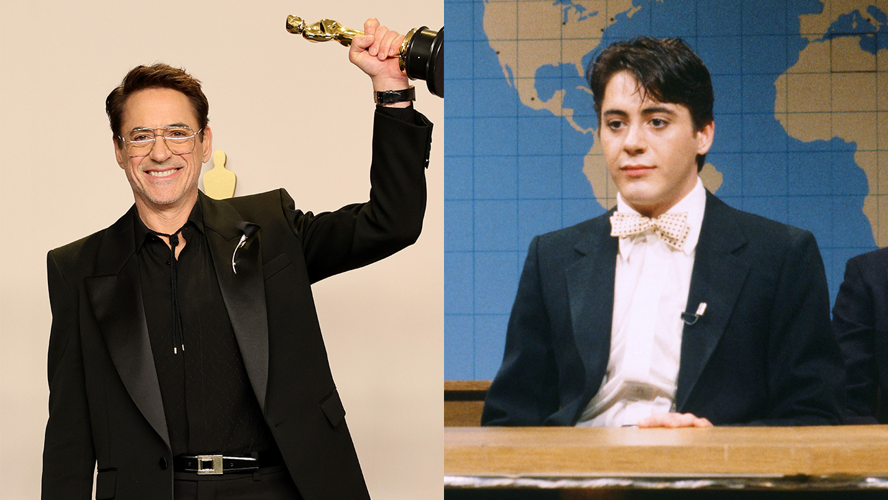 Robert Downey Jr with Oscar and on SNL