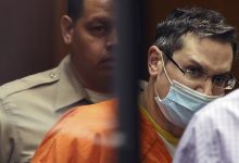 David Brian Pearce enters Los Angeles Superior Court to appear on murder charges on July 11, 2022.