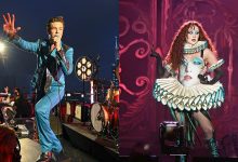 The Killers performing on stage; Chappell Roan performing on stage.