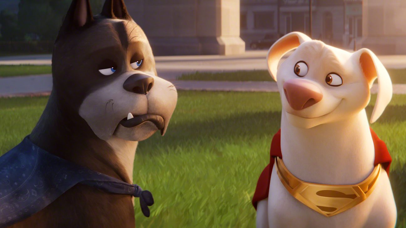 From left: Kevin hart as Ace and Dwayne Johnson as Krypto in 'DC League of Super-Pets'
