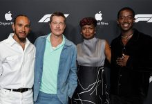 Lewis Hamilton, Brad Pitt, Sarah Niles, and Damson Idris