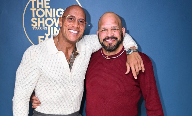 Dwayne Johnson and Mark Kerr promote