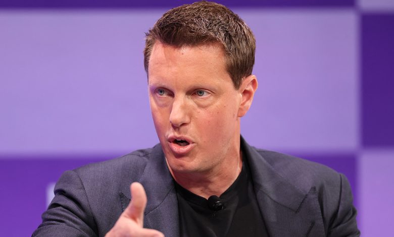 Paramount Skydance CEO David Ellison speaks during the Bloomberg Screentime conference in Los Angeles on October 9, 2025.