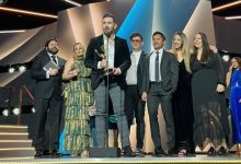 Philip Byron accepting the Daytime Emmy for Recipe for Change