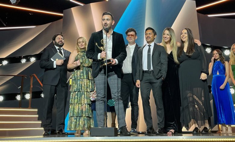 Philip Byron accepting the Daytime Emmy for Recipe for Change