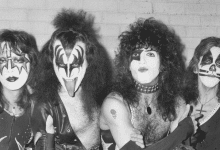 (L-R) Kiss guitarist Ace Frehley, lead singer Gene Simmons, guitarist Paul Stanley and drummer Peter Criss in 1976.