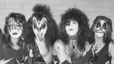 (L-R) Kiss guitarist Ace Frehley, lead singer Gene Simmons, guitarist Paul Stanley and drummer Peter Criss in 1976.
