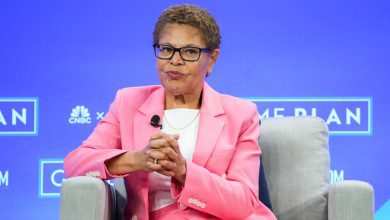 L.A. Mayor Karen Bass speaks on stage during a panel discussion as part of CNBC x Boardroom
