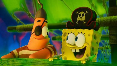 Patrick Star (Bill Fagerbakke) and SpongeBob SquarePants (Tom Kenny) in The Spongebob Movie: Search For Squarepants