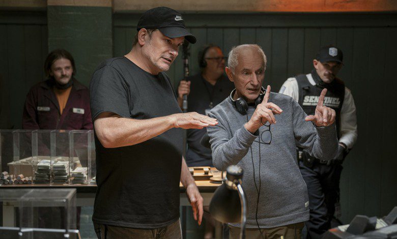 Director Shane Black, Cinematographer Philippe Rousselot on set of Play Dirty