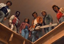 Finn Wolfhard as Mike Wheeler, Caleb McLaughlin as Lucas Sinclair, Natalia Dyer as Nancy Wheeler, Joe Keery as Steve Harrington, Charlie Heaton as Jonathan Byers, and Gaten Matarazzo as Dustin Henderson