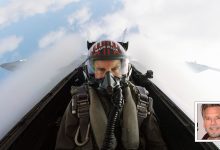 TOP GUN MAVERICK and inset of Kenny Loggins.