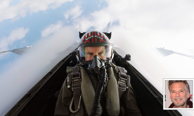 TOP GUN MAVERICK and inset of Kenny Loggins.