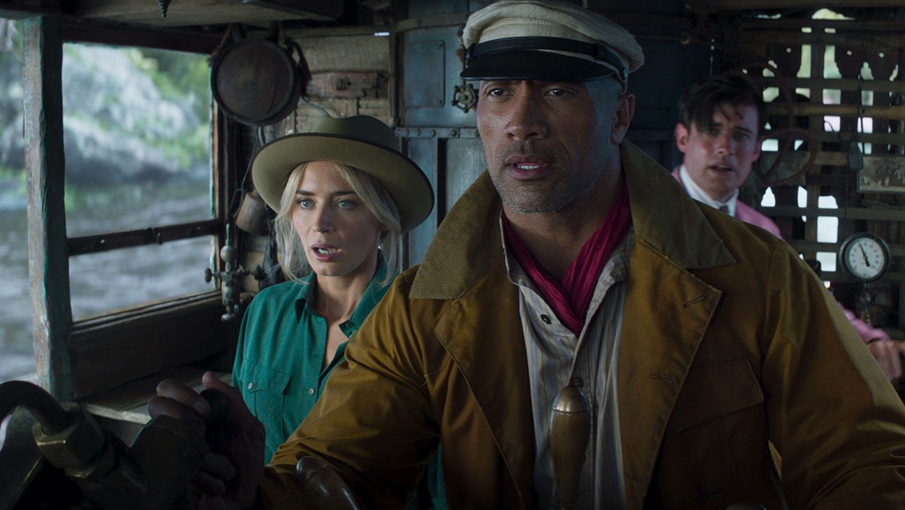 Emily Blunt and Dwayne Johnson in Jungle Cruise