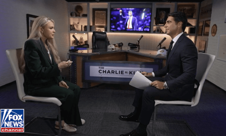 Erika Kirk and Jesse Watters