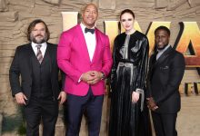 Jack Black, Dwayne Johnson, Karen Gillan and Kevin Hart attend a