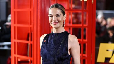 Michelle Monaghan attends The Family Plan 2 World Premiere at the Curzon Mayfair on November 11, 2025 in London, England.