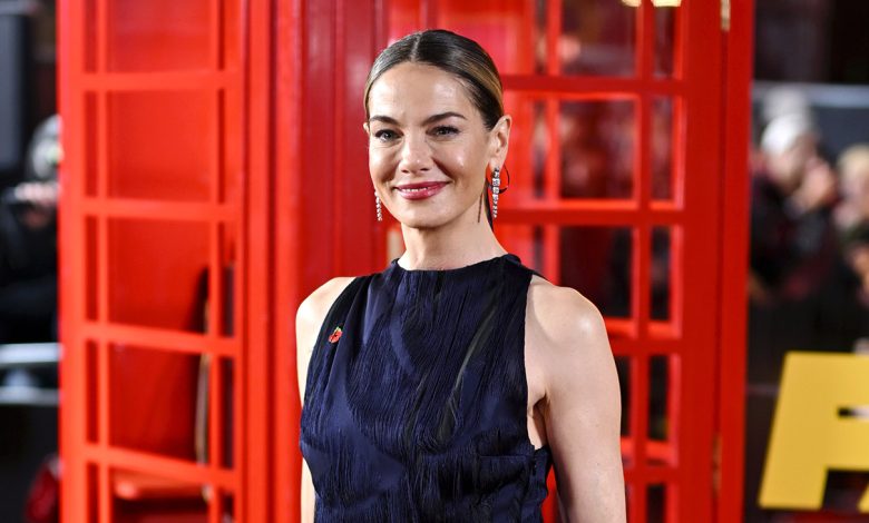 Michelle Monaghan attends The Family Plan 2 World Premiere at the Curzon Mayfair on November 11, 2025 in London, England.
