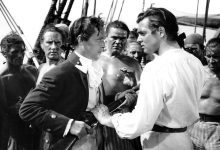 Franchot Tone (left) and Clark Gable were both nominated for best actor for their roles in Mutiny on the Bounty.