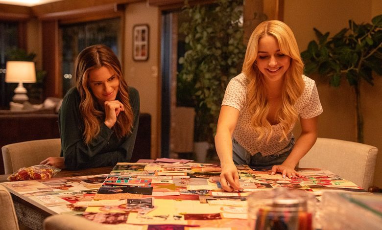 Allison Williams as Morgan and McKenna Grace as Clara in Regretting You from Paramount Pictures.