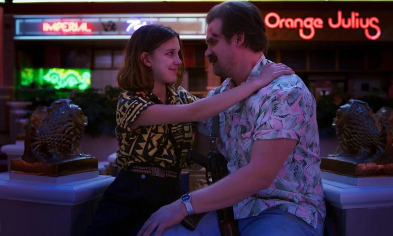 Millie Bobby Brown and David Harbour in