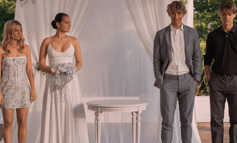 Rain Spencer, Lola Tung, Gavin Casalegno and Christopher Briney in