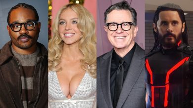 Ryan Coogler, Sydney Sweeney, Stephen Colbert and Jared Leto Tron Ares
