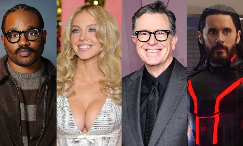 Ryan Coogler, Sydney Sweeney, Stephen Colbert and Jared Leto Tron Ares