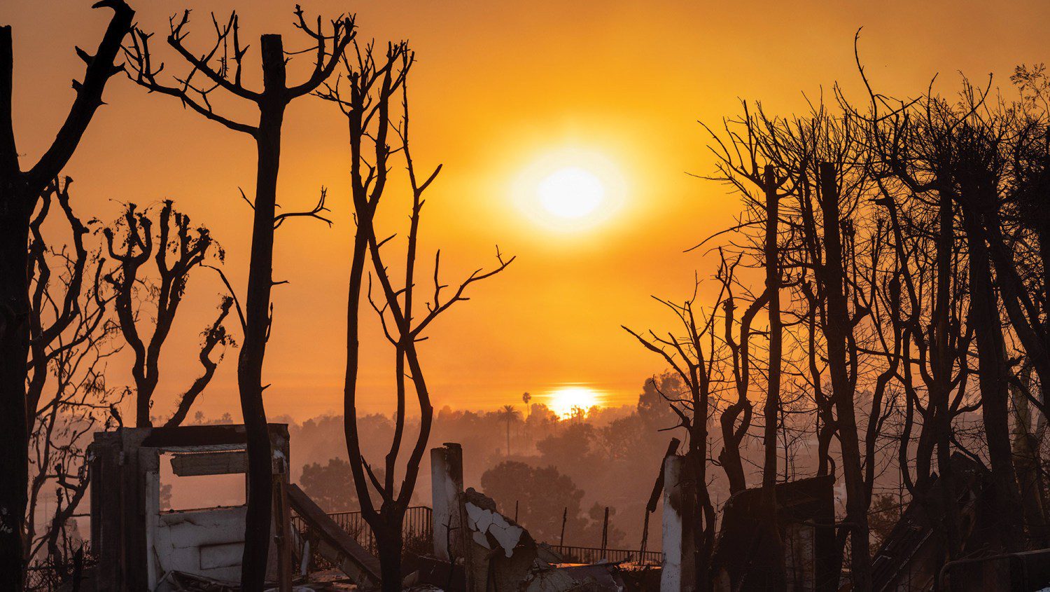 The remains of a home in the Palisades overlooking the Pacific Ocean on Jan. 9.