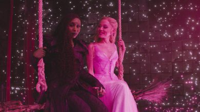 L to R: Cynthia Erivo is Elphaba and Ariana Grande is Glinda in Wicked for Good