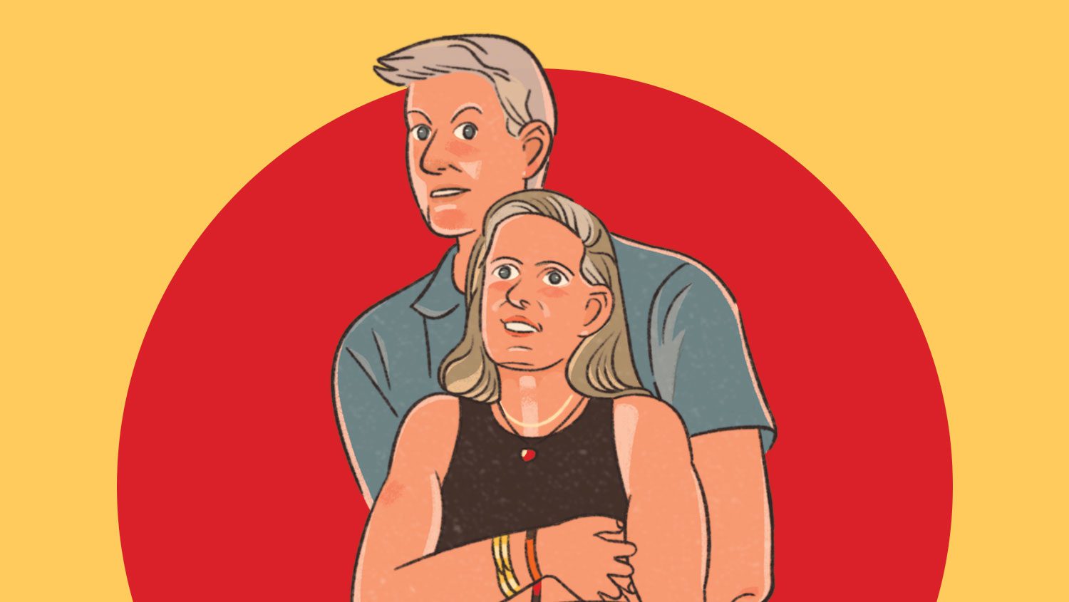 An illustration of the couple that was caught on camera at the Coldplay concert