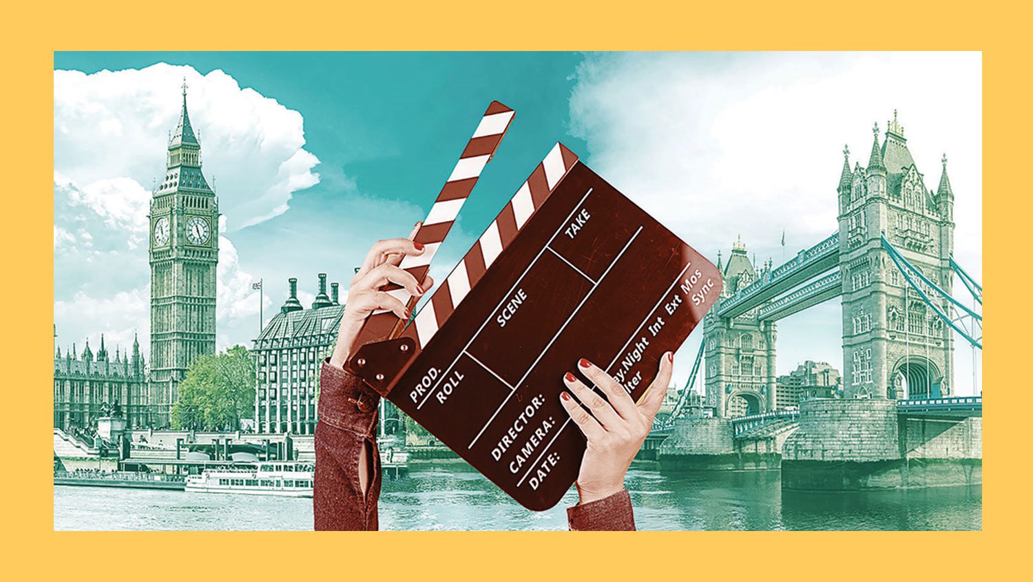 Hollywood clapboard in London