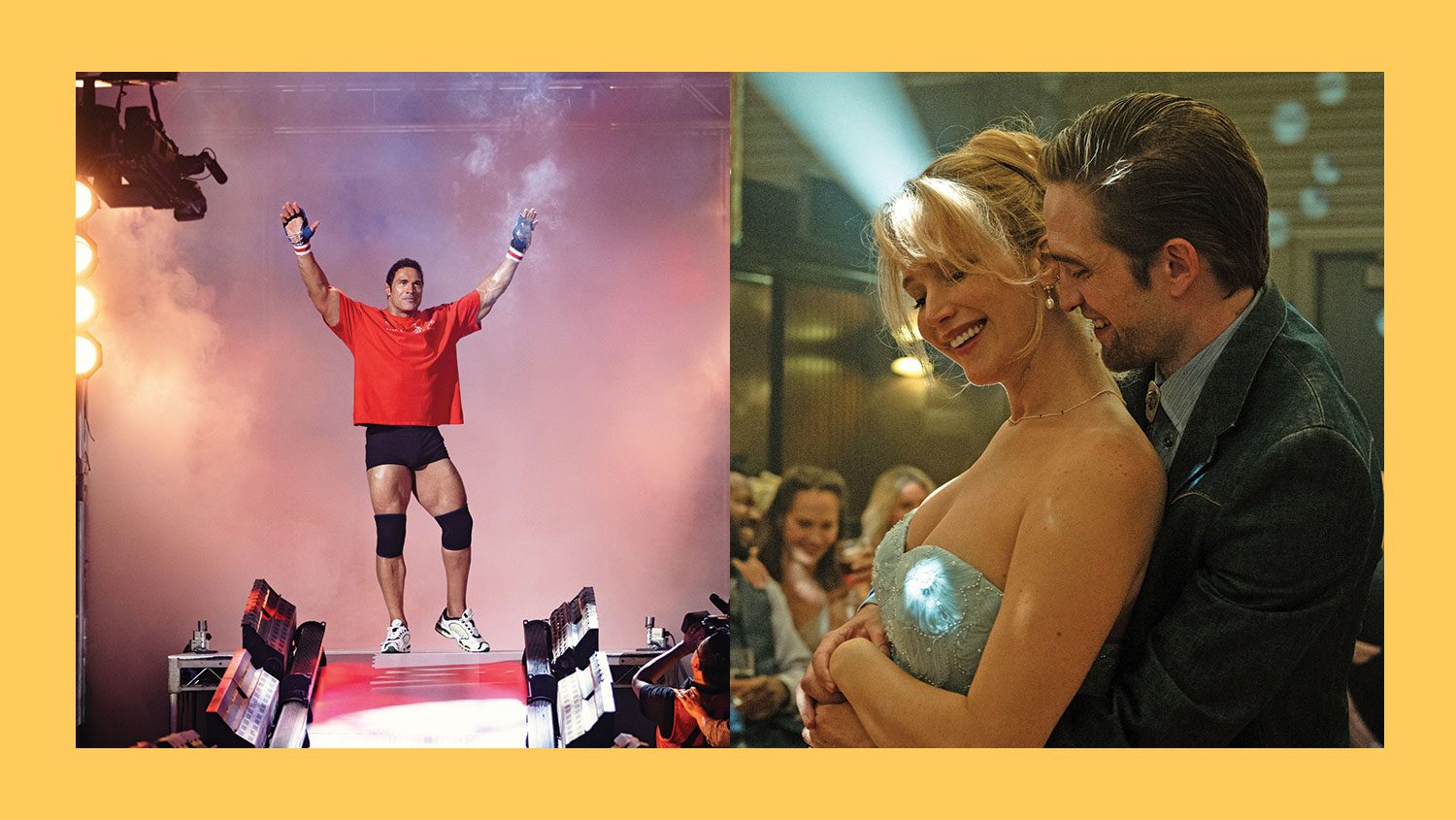 Jennifer Lawrence and Robert Pattinson in Die My Love; Dwayne Johnson in The Smashing Machine.