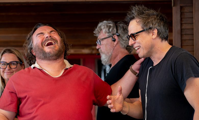 Jack Black and Director Tom Gormican on the set of Columbia Pictures