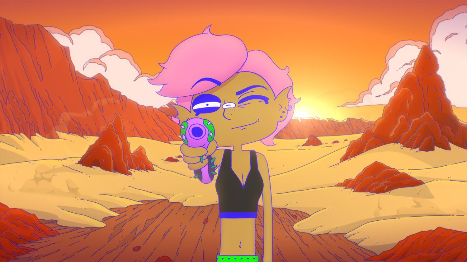 Kiki, voiced by Bernie Van Tiel, is a bounty hunter in 'Lesbian Space Princess'.