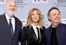 Rob Reiner, Meg Ryan and Billy Crystal attend a 30th anniversary showing of ‘When Harry Met Sally’ at the 10th TCM Classic Film Festival in Los Angeles on April 11, 2019.