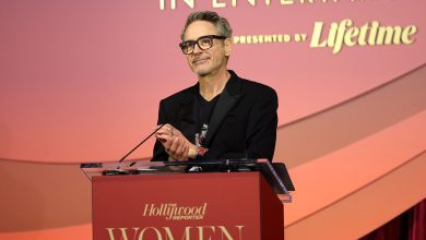 Robert Downey Jr. speaks onstage during The Hollywood Reporter Women In Entertainment Presented By Lifetime at The Beverly Hills Hotel on December 03, 2025 in Beverly Hills, California.